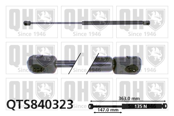 QUINTON HAZELL Газовая пружина, заднее стекло QTS840323